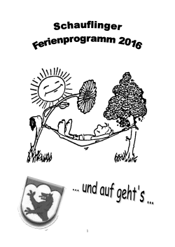 Ferienprogramm 2016 - Gemeinde Schaufling