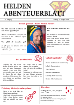 Dienstag, 02. August 2016 - Workshoptag, Helden im Interview