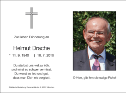 Helmut Drache Nachruf