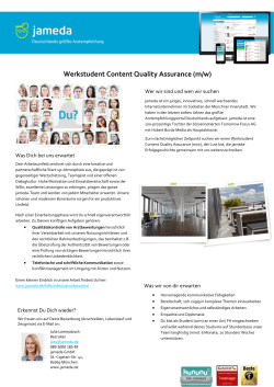 Werkstudent Content Quality Assurance (m/w)