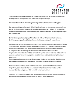 Du interessierst dich f&uuml;r eine vielf&auml;ltige Verwaltungsausbildung bei
