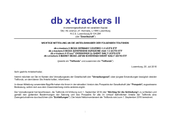 wichtige mitteilung an die anteilsinhaber - db X-trackers
