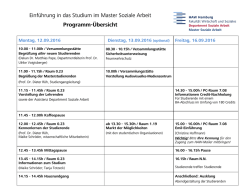 Einf&uuml;hrung in das Studium im Master Soziale Arbeit Programm