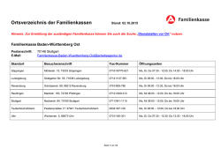 Ortsverzeichnis der Familienkassen