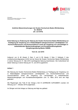 06/2016 Bekanntmachung - Duale Hochschule Baden