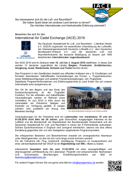 IACE Ausschreibung