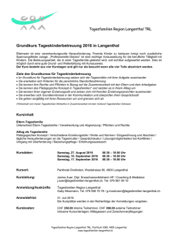 Grundkurs Tageskinderbetreuung 2016 in Langenthal