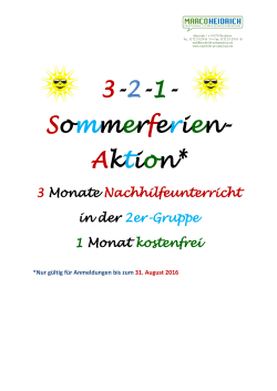 3-2-1- Sommerferien- Aktion