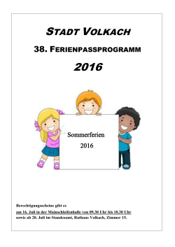Ferienpassprogramm 2016 zum