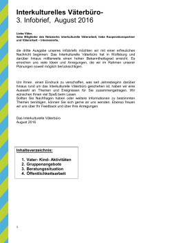 3. Infobrief des Interkulturellen Väterbüros Wolfsburg