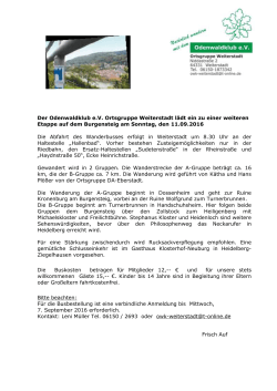 Sonntag - Odenwaldklub eV Ortsgruppe Weiterstadt