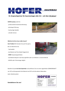 Ihr Ansprechpartner f&uuml;r Zaunmontagen aller Art &ndash; seit &uuml;ber 20 Jahren!