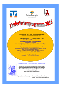 Kinderferienprogram 2016