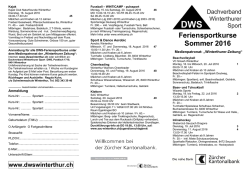 Feriensportkurse Sommer 2016 - Dachverband Winterthurer Sport