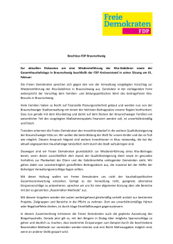 Beschluss FDP Braunschweig Zur aktuellen Diskussion um eine