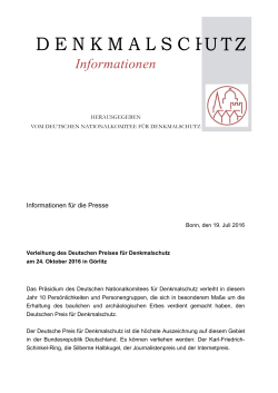 Pressemitteilung  - Deutsches Nationalkomitee für