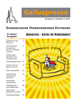 Hauskreise - Ev. Pfarrgemeinde Eutingen