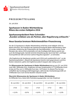 PRESSEMITTEILUNG Sparkassen in Baden