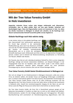Handelsblatt - tree value forestry