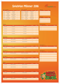 Spielplan Männer 2016