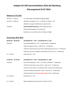 Zeitplan für DM Sommerbiathlon 2016 SGi Altenberg