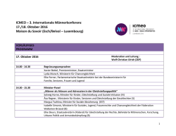 ICMEO &ndash; 3. Internationale M&auml;nnerkonferenz 17./18. Oktober 2016