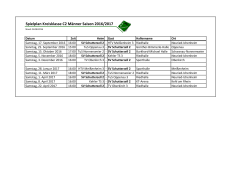 Spielplan Kreisklasse C2 Männer Saison 2016/2017