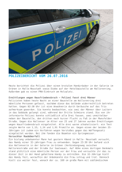 Polizeibericht vom 26.07.2016