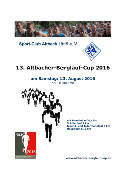 Ausschreibung - Altbacher-Berglauf-Cup