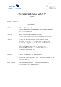 Programm zum Ausdrucken - Business meets Hanse Sail