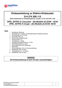 Anbauanleitung - Westfalia