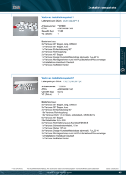 Installationspakete - ZSA Vertriebs GmbH