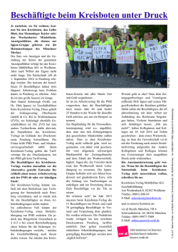 Beschäftigte beim Kreisboten unter Druck