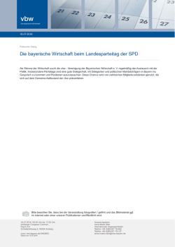 Die bayerische Wirtschaft beim Landesparteitag der SPD
