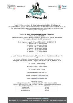 Herzlich Willkommen beim 5. Open Internazionale