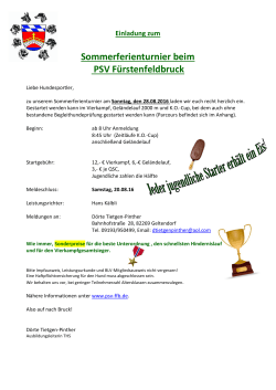 Einladung zum Saisonfinale Turnierhundsport beim PSV
