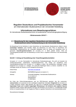 Information uni-assist e.V. - Internationales Studienzentrum der