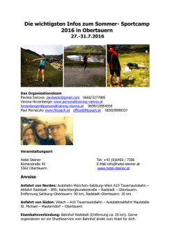 Die wichtigsten Infos zum CampObertauern2016