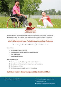 eine/n MitarbeiterIn in der Fachabteilung Pers&ouml;nliche