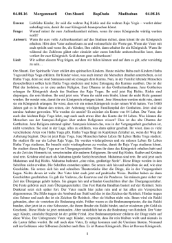 Deutsch Sakar Murli of 04/08/2016