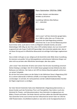 Hans Geistreiter: Von Akten, Geistern und Abstrakten