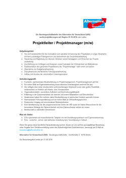 Projektleiter /Projektmanager (m/w)