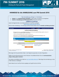 HINWEISE f&uuml;r die ANMELDUNG zum PM