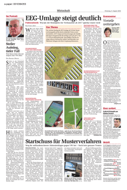 EEG-Umlage steigt deutlich