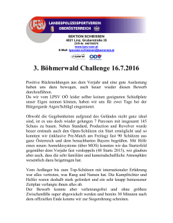 3. Böhmerwald Challenge 16.7.2016