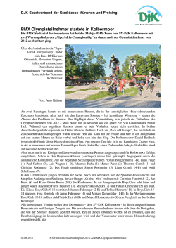 BMX Olympiateilnehmer - DJK-Sportverband München und Freising