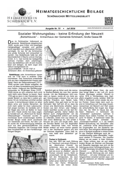 heimatgeschichtliche beilage sch&ouml;naicher mitteilungsblatt