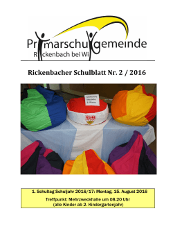 Schulblatt 2/16 - Primarschule Rickenbach