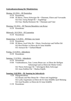 Gottesdienstordnung vom 08.08.-11.09.2016 (160,1