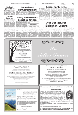 In stiller Trauer - Wittgensteiner Wochenpost